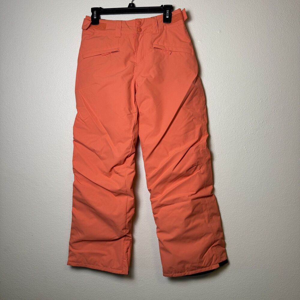 Billabong Alue Snow Pants Girls Size 12 Orange Coral Insulated Waterproof